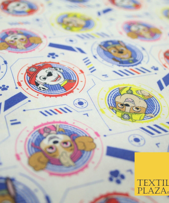 PAW PATROL Character Faces Techno Digital Print 100% Cotton Fabric 59" 8215