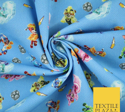 Blue PAW PATROL Paws Super Power Digital Print 100% Cotton Fabric 59" 8216