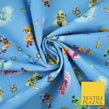 Blue PAW PATROL Paws Super Power Digital Print 100% Cotton Fabric 59" 8216