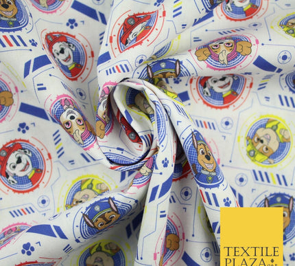 PAW PATROL Character Faces Techno Digital Print 100% Cotton Fabric 59" 8215