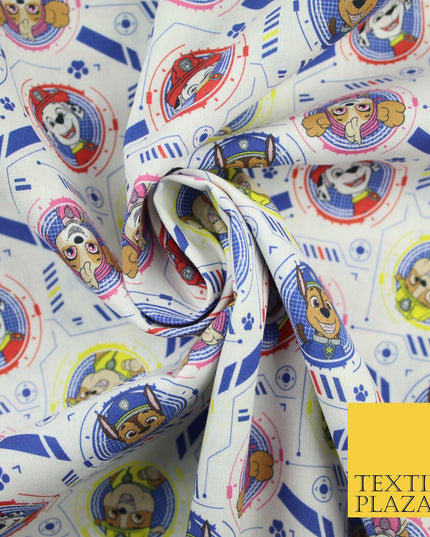 PAW PATROL Character Faces Techno Digital Print 100% Cotton Fabric 59" 8215