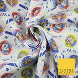 PAW PATROL Character Faces Techno Digital Print 100% Cotton Fabric 59" 8215