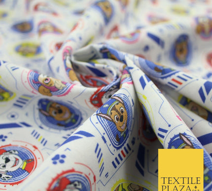 PAW PATROL Character Faces Techno Digital Print 100% Cotton Fabric 59" 8215