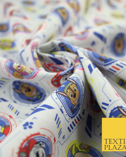PAW PATROL Character Faces Techno Digital Print 100% Cotton Fabric 59" 8215