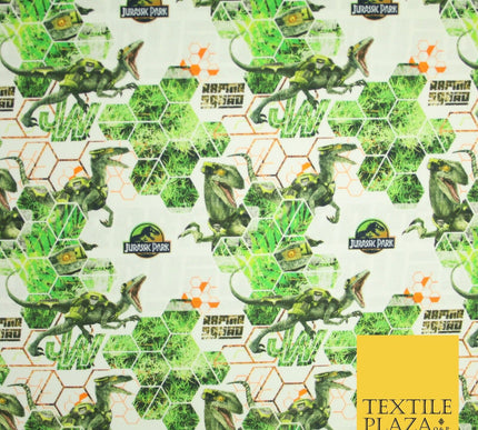 Jurassic Park Jungle Dinosaur Geometric Digital Print 100% Cotton Fabric 8213