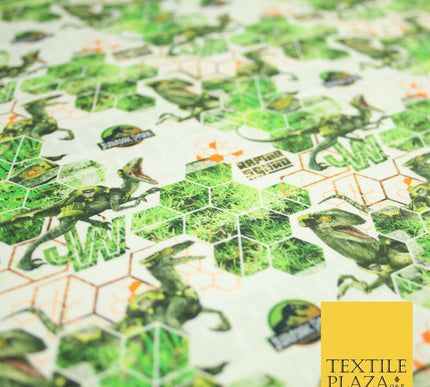 Jurassic Park Jungle Dinosaur Geometric Digital Print 100% Cotton Fabric 8213