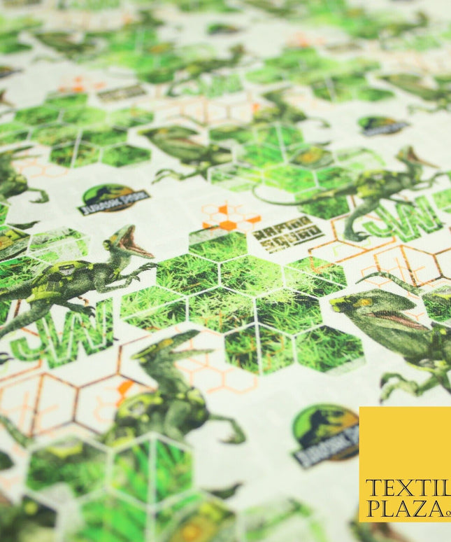 Jurassic Park Jungle Dinosaur Geometric Digital Print 100% Cotton Fabric 8213