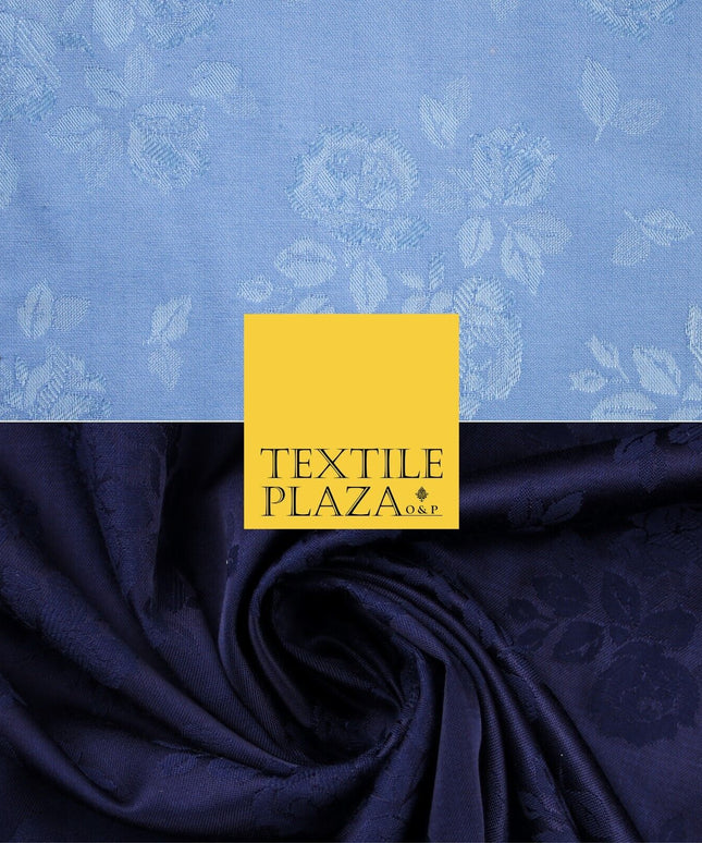 2 COLOURS - Floral Clusters Cotton Viscose Textured Jacquard Dress Fabric
