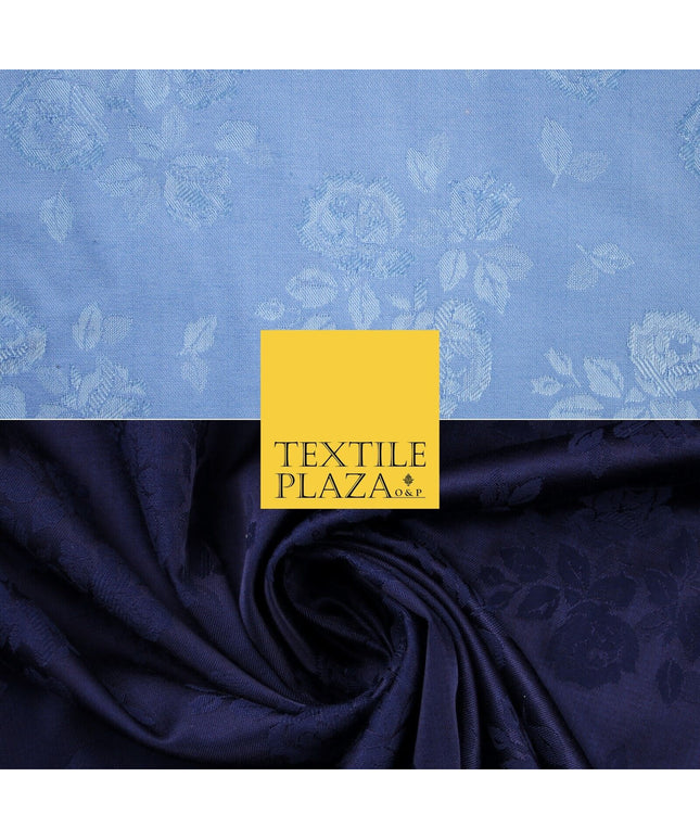 2 COLOURS - Floral Clusters Cotton Viscose Textured Jacquard Dress Fabric