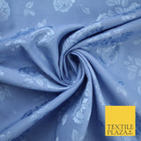 2 COLOURS - Floral Clusters Cotton Viscose Textured Jacquard Dress Fabric