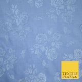 2 COLOURS - Floral Clusters Cotton Viscose Textured Jacquard Dress Fabric