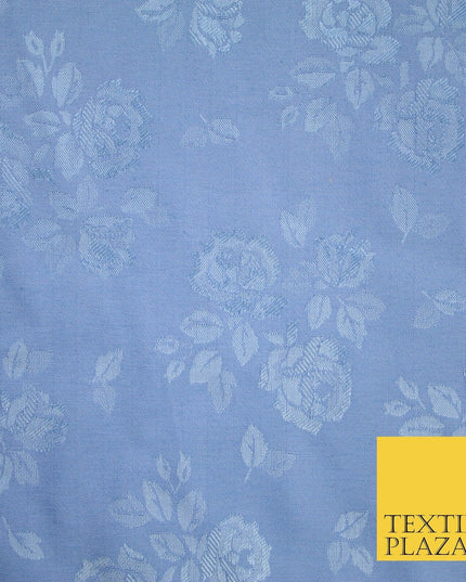 2 COLOURS - Floral Clusters Cotton Viscose Textured Jacquard Dress Fabric