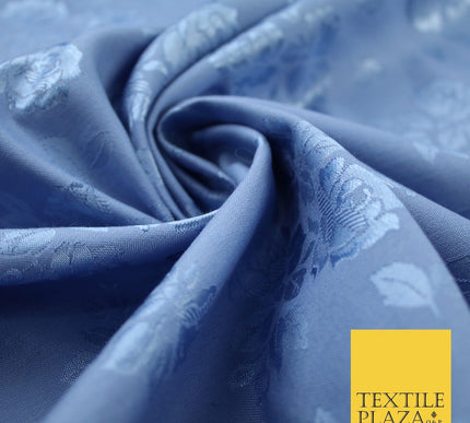 2 COLOURS - Floral Clusters Cotton Viscose Textured Jacquard Dress Fabric
