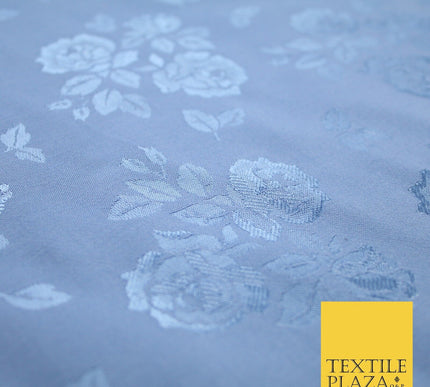 2 COLOURS - Floral Clusters Cotton Viscose Textured Jacquard Dress Fabric