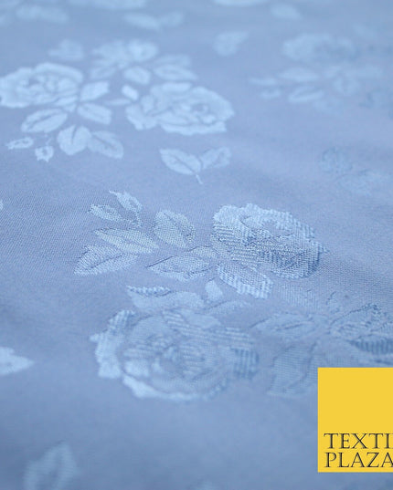 2 COLOURS - Floral Clusters Cotton Viscose Textured Jacquard Dress Fabric