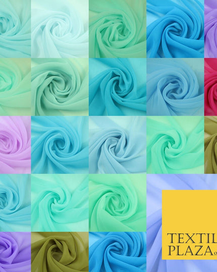 20 COLOURS - Premium Plain Dyed Chiffon Fine Soft Georgette Sheer Dress Fabric