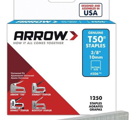 ARROW T50 STAPLES  10mm  Genuine Arrow Orginal Pack 1250