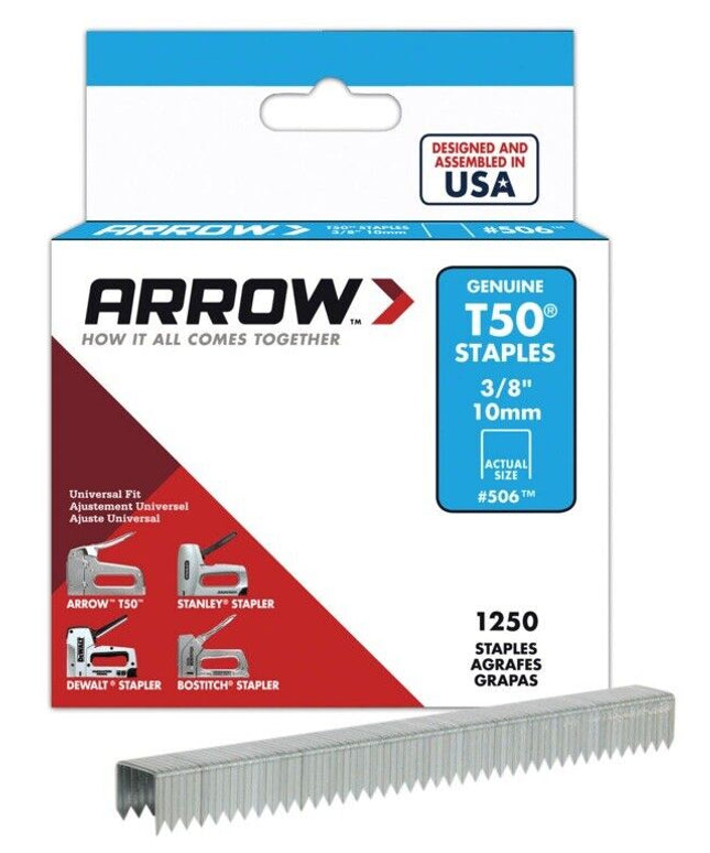 ARROW T50 STAPLES  10mm  Genuine Arrow Orginal Pack 1250
