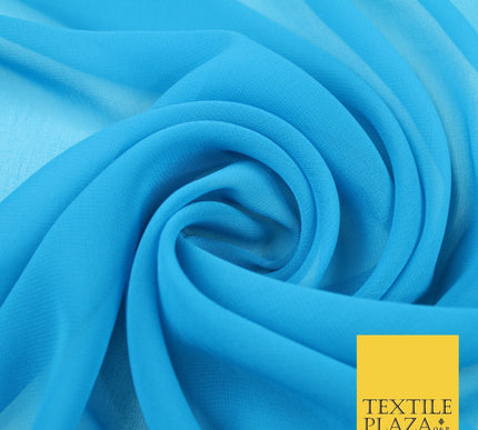 20 COLOURS - Premium Plain Dyed Chiffon Fine Soft Georgette Sheer Dress Fabric