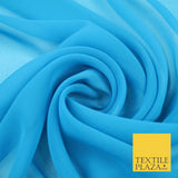 20 COLOURS - Premium Plain Dyed Chiffon Fine Soft Georgette Sheer Dress Fabric