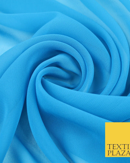 20 COLOURS - Premium Plain Dyed Chiffon Fine Soft Georgette Sheer Dress Fabric