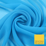 20 COLOURS - Premium Plain Dyed Chiffon Fine Soft Georgette Sheer Dress Fabric