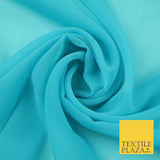 20 COLOURS - Premium Plain Dyed Chiffon Fine Soft Georgette Sheer Dress Fabric