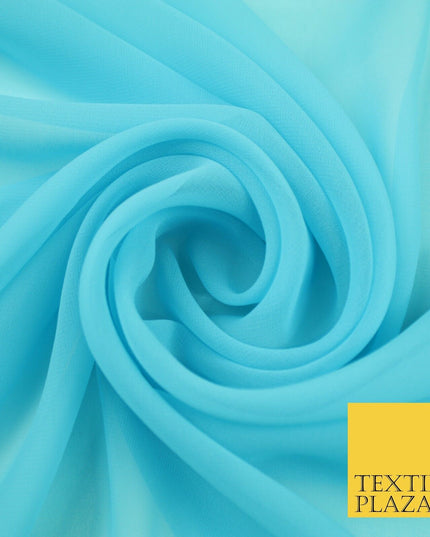 20 COLOURS - Premium Plain Dyed Chiffon Fine Soft Georgette Sheer Dress Fabric