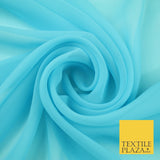 20 COLOURS - Premium Plain Dyed Chiffon Fine Soft Georgette Sheer Dress Fabric