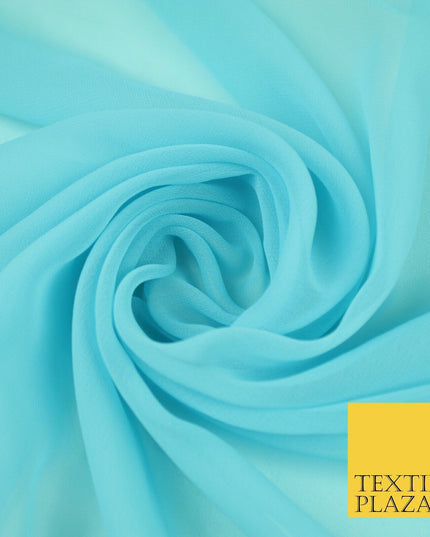 20 COLOURS - Premium Plain Dyed Chiffon Fine Soft Georgette Sheer Dress Fabric