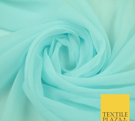20 COLOURS - Premium Plain Dyed Chiffon Fine Soft Georgette Sheer Dress Fabric