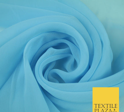 20 COLOURS - Premium Plain Dyed Chiffon Fine Soft Georgette Sheer Dress Fabric