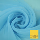 20 COLOURS - Premium Plain Dyed Chiffon Fine Soft Georgette Sheer Dress Fabric