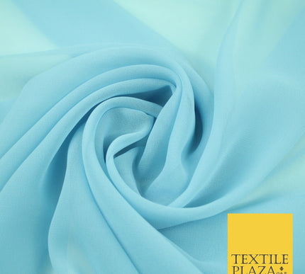 20 COLOURS - Premium Plain Dyed Chiffon Fine Soft Georgette Sheer Dress Fabric