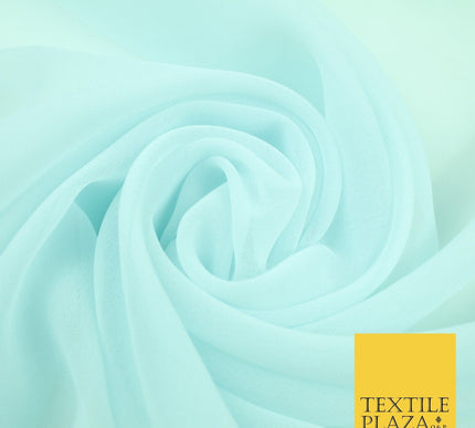 20 COLOURS - Premium Plain Dyed Chiffon Fine Soft Georgette Sheer Dress Fabric