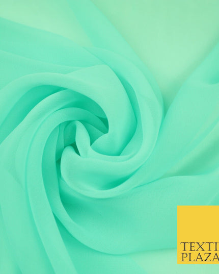 20 COLOURS - Premium Plain Dyed Chiffon Fine Soft Georgette Sheer Dress Fabric