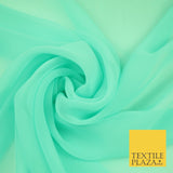 20 COLOURS - Premium Plain Dyed Chiffon Fine Soft Georgette Sheer Dress Fabric