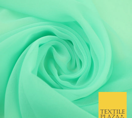 20 COLOURS - Premium Plain Dyed Chiffon Fine Soft Georgette Sheer Dress Fabric