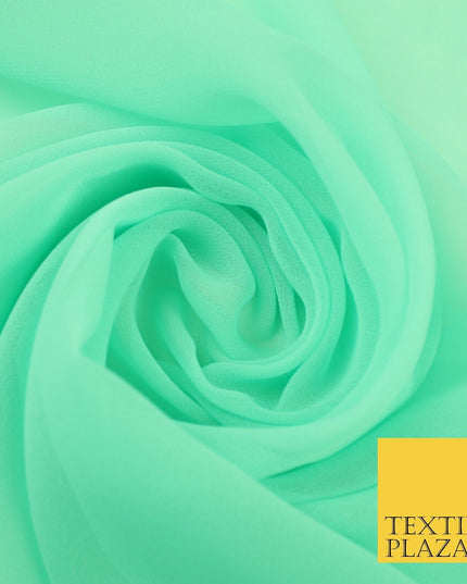 20 COLOURS - Premium Plain Dyed Chiffon Fine Soft Georgette Sheer Dress Fabric