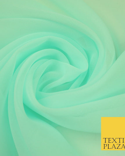 20 COLOURS - Premium Plain Dyed Chiffon Fine Soft Georgette Sheer Dress Fabric