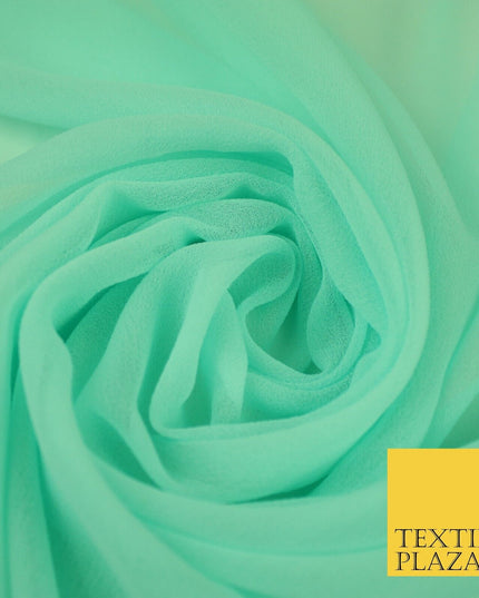 20 COLOURS - Premium Plain Dyed Chiffon Fine Soft Georgette Sheer Dress Fabric