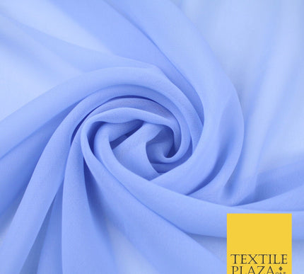 20 COLOURS - Premium Plain Dyed Chiffon Fine Soft Georgette Sheer Dress Fabric