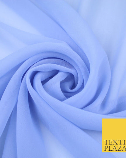 20 COLOURS - Premium Plain Dyed Chiffon Fine Soft Georgette Sheer Dress Fabric