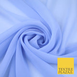 20 COLOURS - Premium Plain Dyed Chiffon Fine Soft Georgette Sheer Dress Fabric