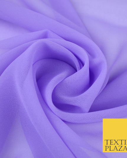 20 COLOURS - Premium Plain Dyed Chiffon Fine Soft Georgette Sheer Dress Fabric