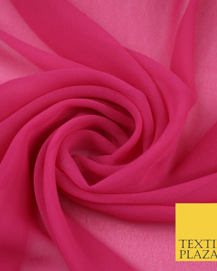 20 COLOURS - Premium Plain Dyed Chiffon Fine Soft Georgette Sheer Dress Fabric