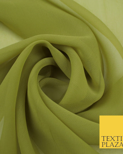 20 COLOURS - Premium Plain Dyed Chiffon Fine Soft Georgette Sheer Dress Fabric