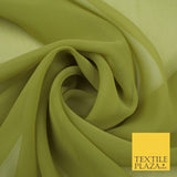 20 COLOURS - Premium Plain Dyed Chiffon Fine Soft Georgette Sheer Dress Fabric