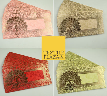 10 x Peacock Shagun Envelope Money Gift Cash Wallets Salami Eid Diwali Wedding