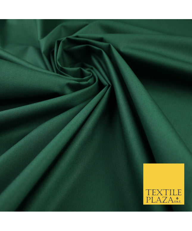 Bottle Green Smooth Crisp Cotton Blend Fabric Dress Shirt Material 60" 8258